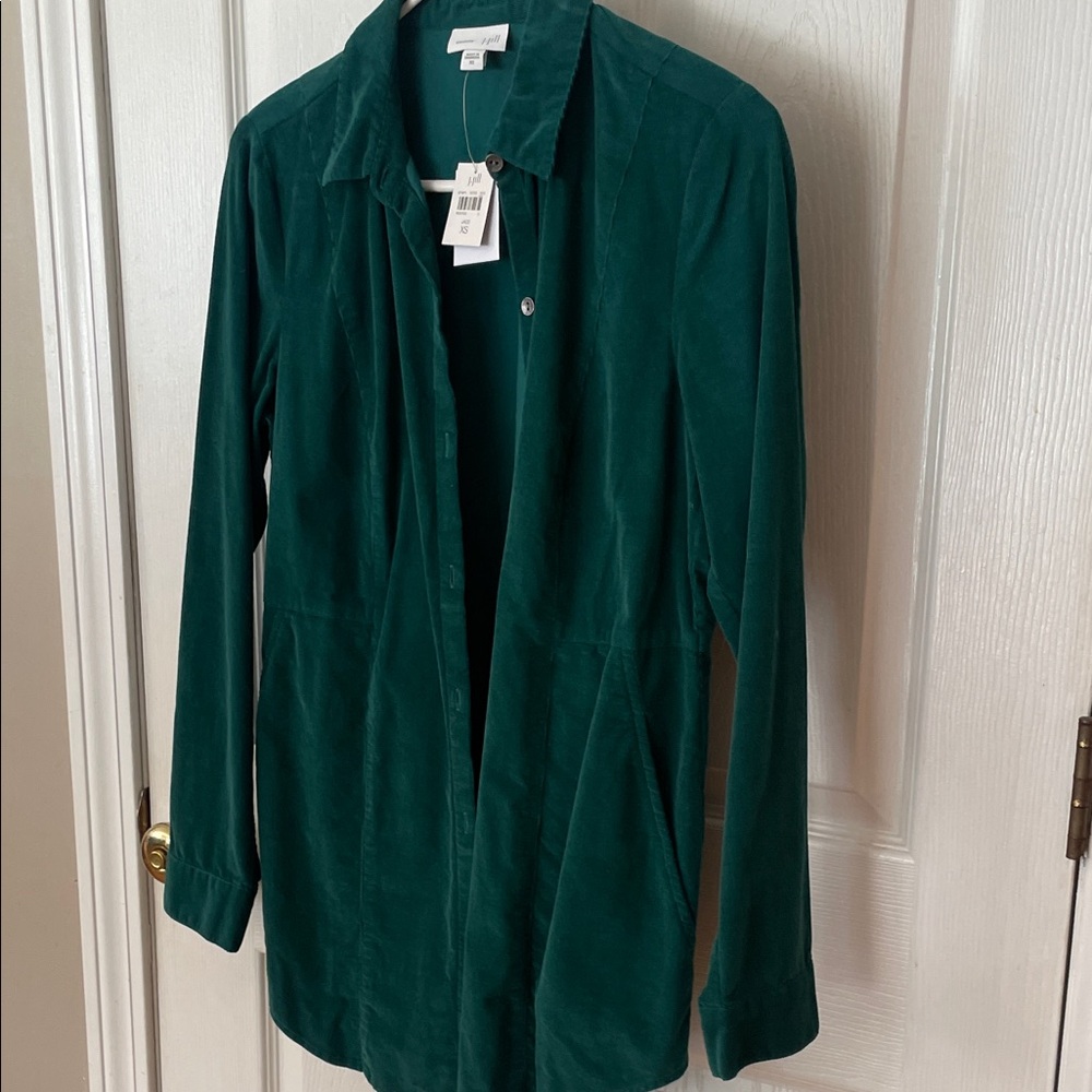 J.Jill NWT Corduroy Top/Jacket in green - Picture 5 of 14